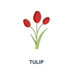 Tulip flat icon. Colored element sign from flowers collection. Flat Tulip icon sign for web design, infographics and more.