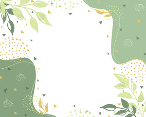 Modern universal artistic template.Holiday card. Good for invitations,menu, table number card design. Wedding template.March 8th. Leaves spring and summer background