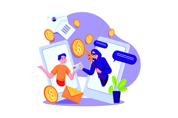 Internet Cyber Scammer illustration concept