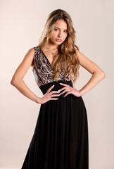 Fototapeta premium Attractive woman in stylish dress