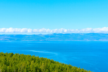 Fototapeta na wymiar Lake Baikal at sunny summer day. Beauty of nature concept. Soft focus
