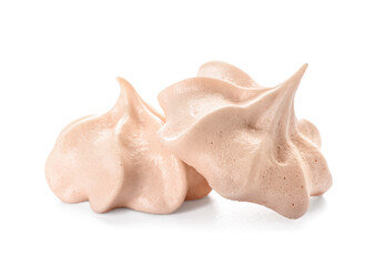 Sweet meringue on white background