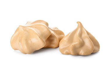 Delicious meringue isolated on white background