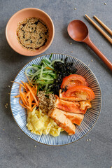 Homemade Japanese cuisine. Honey Sesame & Soy Shirataki Noodle. Delicious and healthy light meal for weight watcher, on diet and light eater.