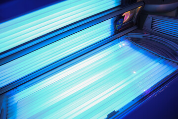 Modern sunbed in beauty salon