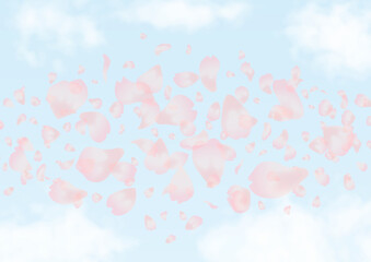 舞い散る桜の花のベクター素材
