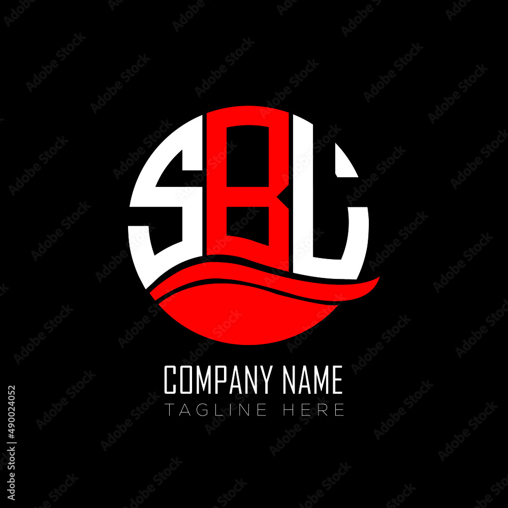Fototapete sbl logo monogram isolated on circle element design template, sbl letter logo design on black backgr