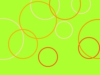 Abstract orange circles with green yellow background