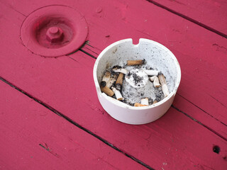 ash filled ashtray