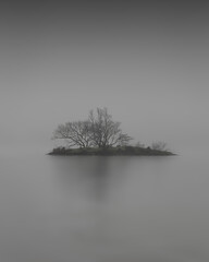 Island on a lake