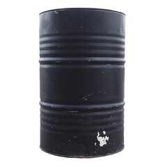 black petrol barrel isolated over white