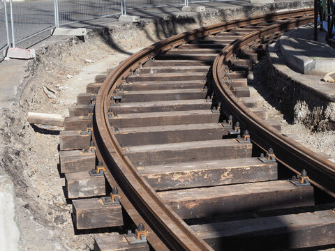 Tramway Rails Construction Work