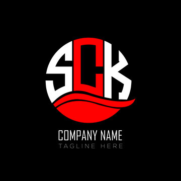 SCK logo monogram isolated on circle element design template, SCK letter logo design on black background. SCK creative initials letter logo concept.  SCK letter design.