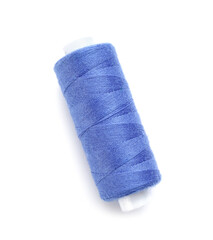 Bright sewing thread spool on white background