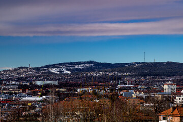 Obraz premium view of the city, Carl Berner mot Holmenkollen, Oslo, Norway 