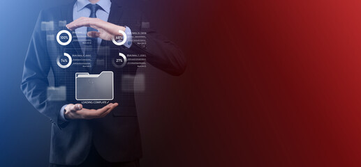 Business developer hand using board framework on virtual modern computer showing innovation Agile...