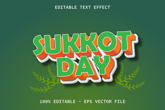Sukkot Day With Modern Style Editable Text Effect