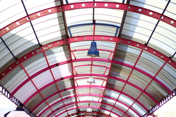 Indoor market roof and lamps