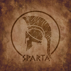 Symbol of  Spartan warrior in grunge style