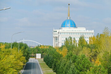 Nur-Sultan / Kazakhstan - 10.02.2020 : Administrative part of the city. Building of the residence of the President of the Republic of Kazakhstan.