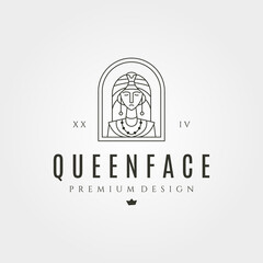 egyptian cleopatra woman logo vector illustration design, beauty face logo design