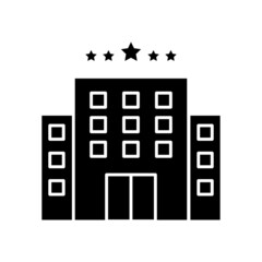 Obraz premium Hotel icon. glyph style. silhouette. simple design editable. Design template vector