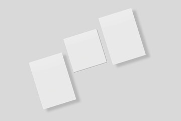 Blank paper for mockup. 3D Render.	