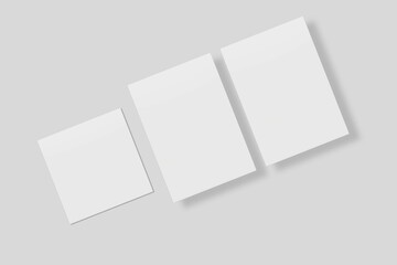 Blank paper for mockup. 3D Render.	