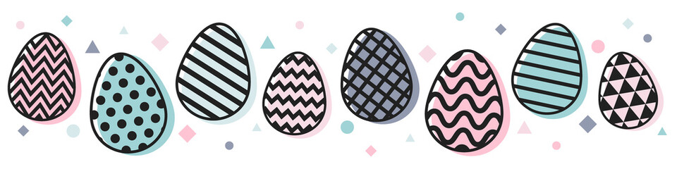 Easter banner with colourful eggs. Vector