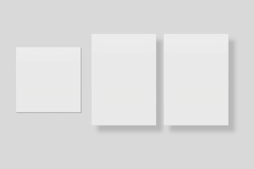 Blank paper for mockup. 3D Render.	