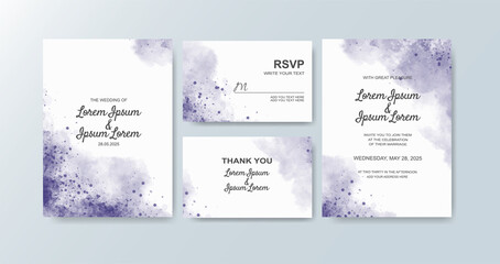 Wedding invitation with abstract watercolor background