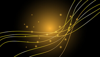 Abstract golden black background, light effect