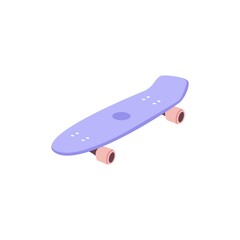 Skateboard, modern urban transport. Wheeled skate board for sports activity. Colored flat vector illustration isolated on white background