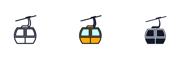 Deurstickers Cable car gondola icon symbol template for graphic and web design collection logo vector illustration © keenan