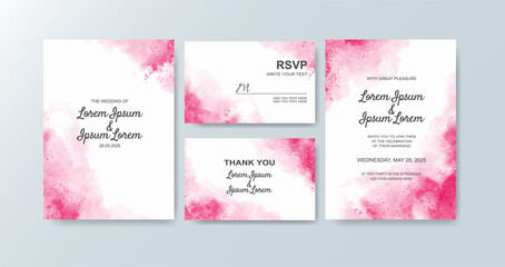 Wedding invitation with abstract watercolor background