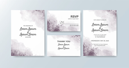 Wedding invitation with abstract watercolor background