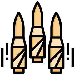 BULLET filled outline icon,linear,outline,graphic,illustration