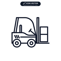 forklift icon symbol template for graphic and web design collection logo vector illustration