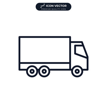 Delivery Truck icon symbol template for graphic and web design collection logo vector illustration