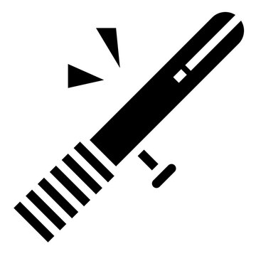black baton icon, striking, simple clip art preview