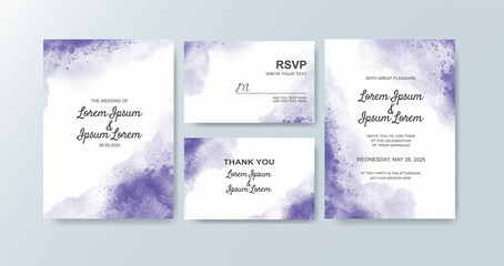 Fototapeta na wymiar Wedding invitation with abstract watercolor background