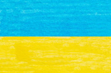 Painted flag of Ukraine. Ukrainian colors. Abstract vivid yellow blue textured background.