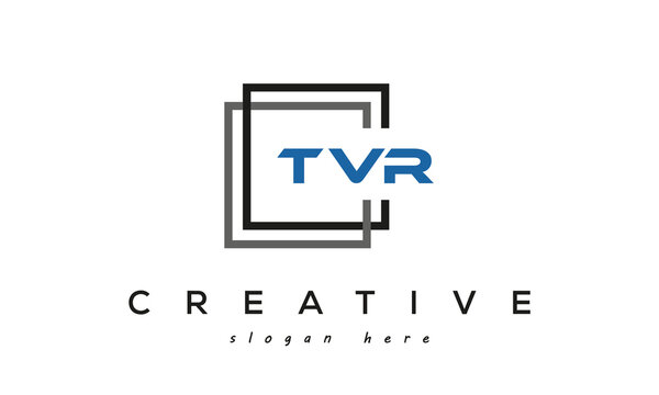 TVR creative square frame three letters logo
