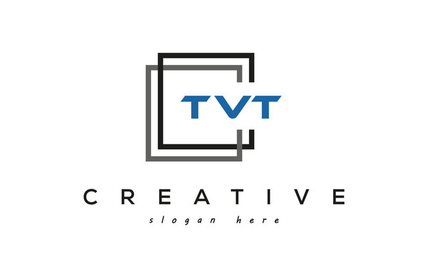 TVT creative square frame three letters logo