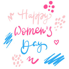 Vector abstract illustration. Women's Day. Lettering