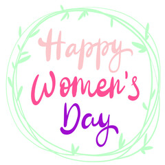 Obraz premium Vector abstract illustration. Women's Day. Lettering