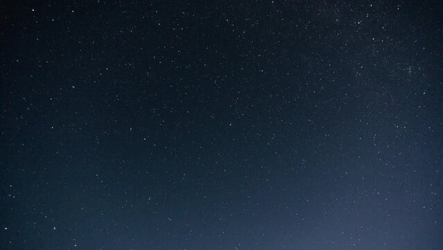 Beautiful night sky with milky way and stars, timelapse 4k