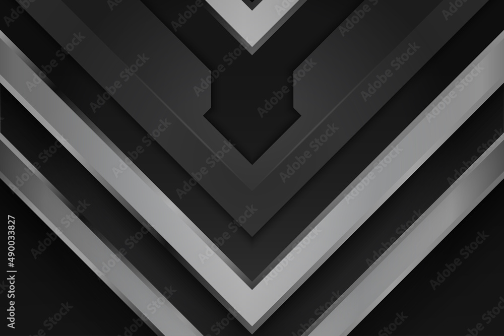 Poster vector abrtract 3d black and grey background overlap layer. modern futuristic graphic design.