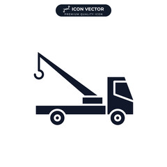 Fototapeta na wymiar truck crane icon symbol template for graphic and web design collection logo vector illustration
