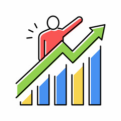 career growth color icon vector color illustration